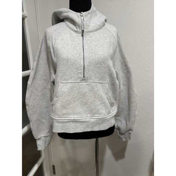 LULULEMON Scuba Oversized Half-Zip Hoodies Heathered Ultra Light Gray SZ. XS/S - Picture 3 of 8